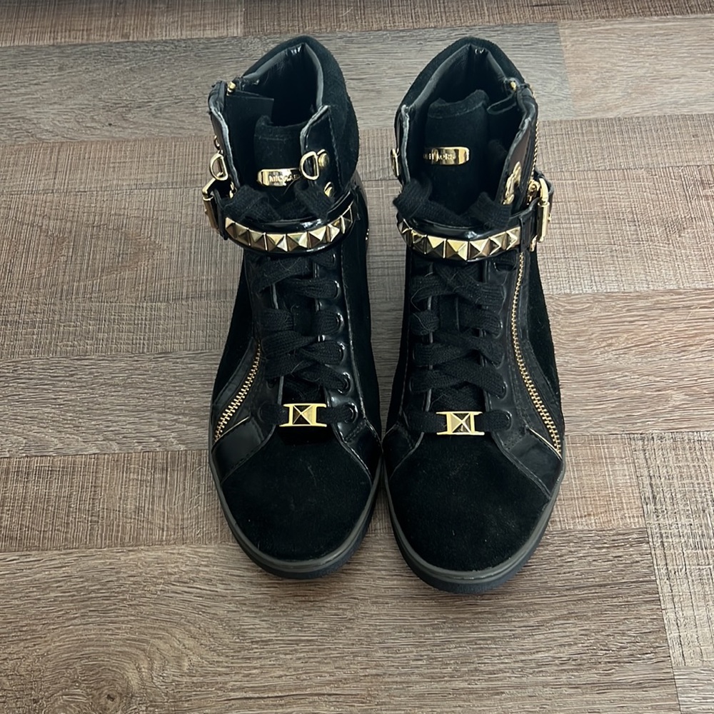 SOLD - Michael Kors Glam Studded Patent Leather High-Top Sneaker - Picture 4 of 11